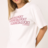 Aligned & Lucky White Tee