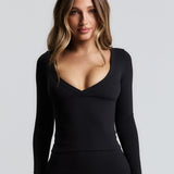 Black Cross Front Long Sleeve