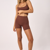 Brown Subtle Scrunch Bike Short 6"