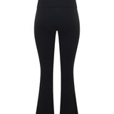 Black Drawstring Fold Over Flared Legging