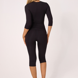 Black Fold Over Capri