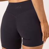 Black Subtle Scrunch Bike Short 6"