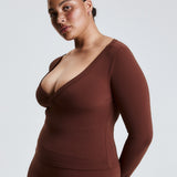 Brown Cross Front Long Sleeve