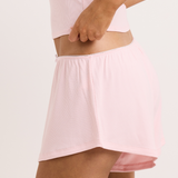 Pink Ribbed PJ Short