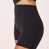 Black Subtle Scrunch Bike Short 6"