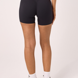 Black Subtle Scrunch Bike Short 6"