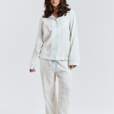 Blue Floral Long PJ Top