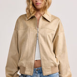 Sand Faux Suede Harper Jacket
