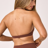 Brown Micro Halter Crop
