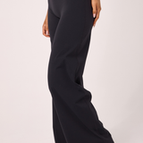 Black Subtle Scrunch Wide Leg Active Pant
