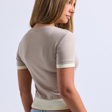 Latte/Yellow Layered Baby Tee