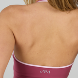 Plum/Pink Cross Halter Top