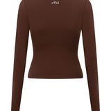 Brown Cross Front Long Sleeve