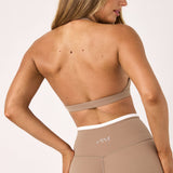 Latte Layered Micro Halter Crop
