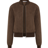Cocoa Faux Suede Bomber