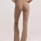 Latte Layered Subtle Scrunch Flared Legging