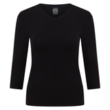 Black V Neck 3/4 Sleeve Top