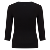 Black V Neck 3/4 Sleeve Top
