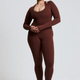 Brown Subtle Scrunch Legging