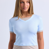 Blue/Latte Layered Baby Tee