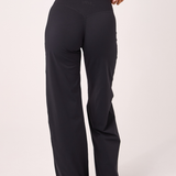 Black Subtle Scrunch Wide Leg Active Pant
