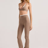 Latte Layered Subtle Scrunch Flared Legging