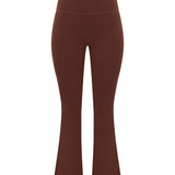 Brown Subtle Scrunch Flared Legging