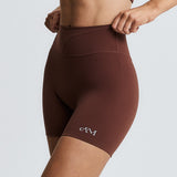 Brown Subtle Scrunch Bike Short 6"
