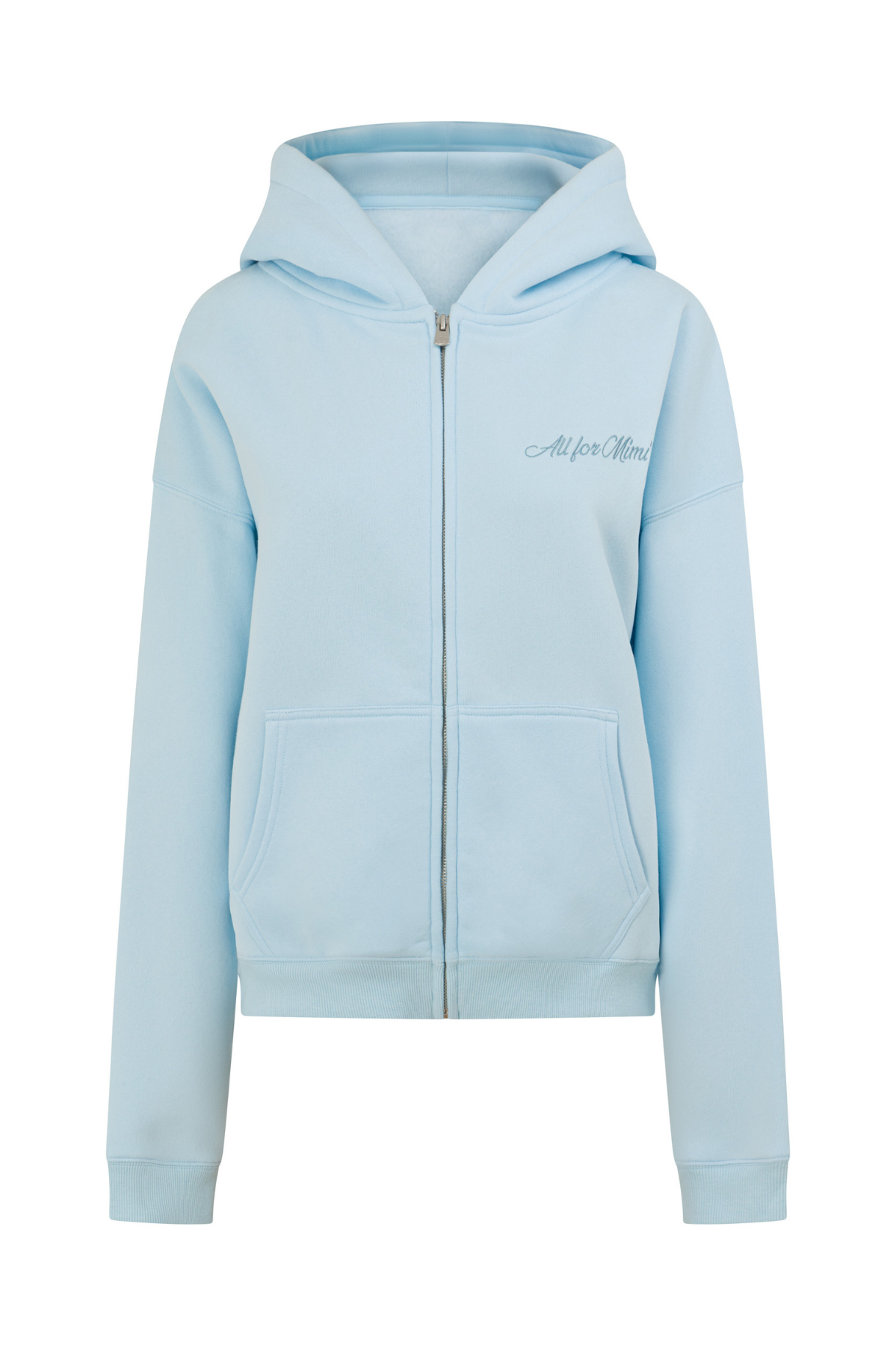 Baby Blue Zip Hoodie – All For Mimi