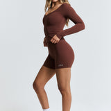 Brown Subtle Scrunch Bike Short 6"