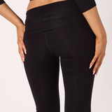 Black Fold Over Flared Pant