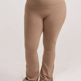 Latte Layered Subtle Scrunch Flared Legging