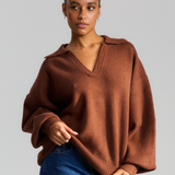 Chestnut Collared Knit