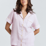 Purple Gingham Short PJ Top
