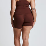 Brown Subtle Scrunch Bike Short 4"
