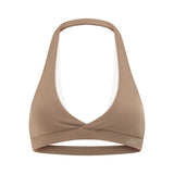 Latte Layered Micro Halter Crop