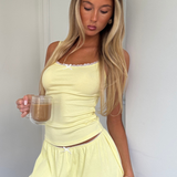 Yellow Ribbed PJ Cami