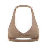 Latte Layered Micro Halter Crop