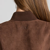 Cocoa Faux Suede Bomber