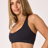 Black Scoop Racerback Crop