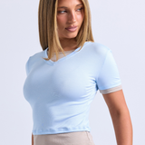 Blue/Latte Layered Baby Tee