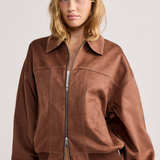 Chocolate Faux Suede Harper Jacket