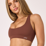 Brown Scoop Racerback Crop