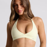 Lemon Micro Halter Crop