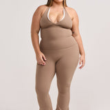 Latte Layered Subtle Scrunch Flared Legging