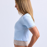 Blue/Latte Layered Baby Tee
