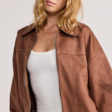 Chocolate Faux Suede Harper Jacket