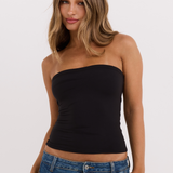 Black Strapless Tank Top