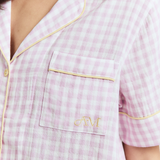 Purple Gingham Short PJ Top