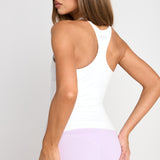 White Thin Strap Racerback Tank